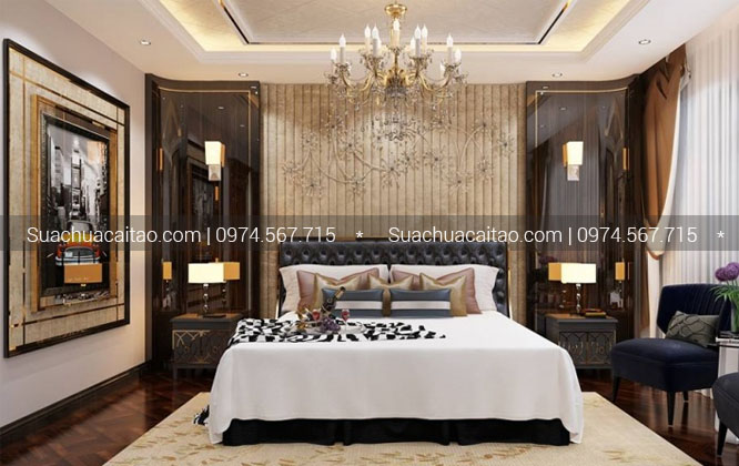 Phòng ngủ master mang phong cách riêng của gia chủ