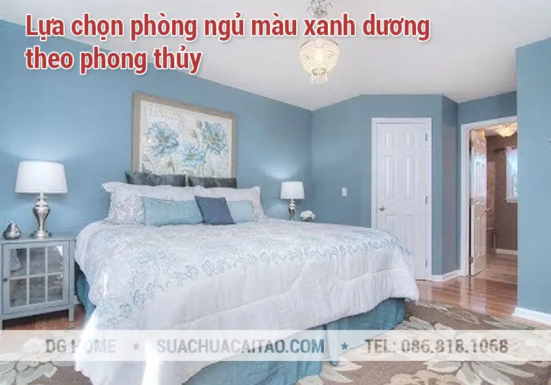 Lựa chọn phòng ngủ màu xanh dương theo phong thủy
