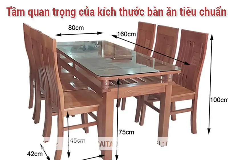 Tầm quan trọng của kích thước bàn ăn tiêu chuẩn
